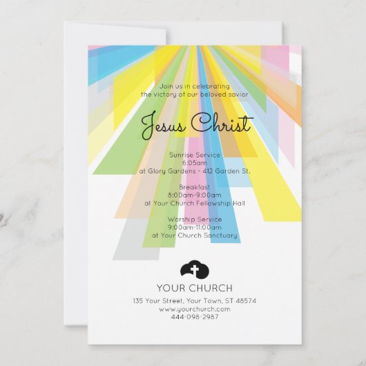 Il Est Risqué Service Pâques Invitations (Dos)