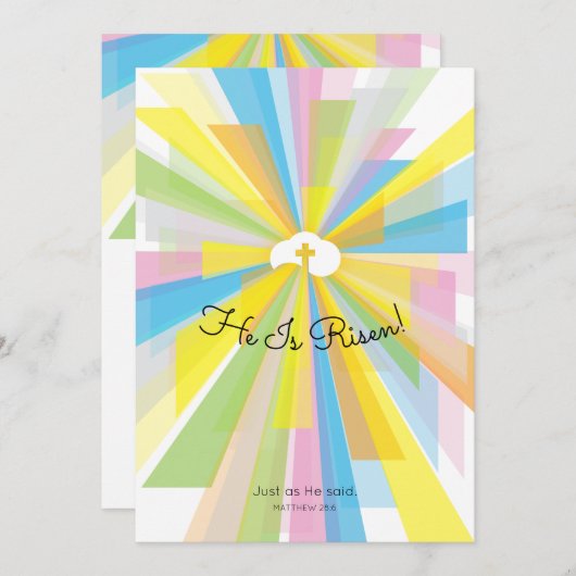 Il Est Risqué Service Pâques Invitations (Devant / Derrière)