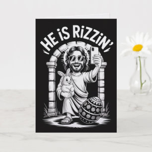 Il Est Rizzin' Carte de Pâques Gen Z Christian Mem