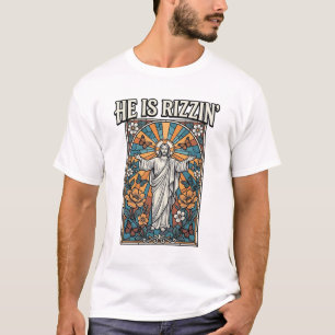 Il Est Rizzin Vintage Pâques Vitrail T-Shirt De