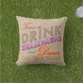 Il est temps de boire Champagne Beach Sand Coussin (Herbe)