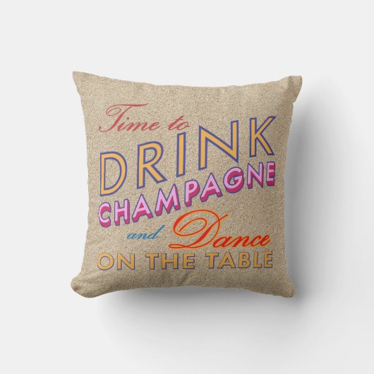 Il est temps de boire Champagne Beach Sand Coussin (Recto)