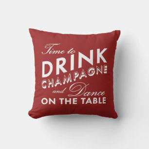 Il est temps de boire Champagne Holiday Coussin ro