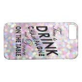 Il est temps de boire Champagne iPhone 7 Coque en  (Dos (Horizontal))