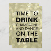 Il est temps de boire du Champagne Gold Invitation (Devant / Derrière)