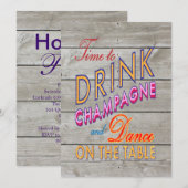 Il est temps de boire du champagne Invitation d'en (Devant / Derrière)