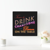 Il est temps de boire une horloge murale de champa (Maison)