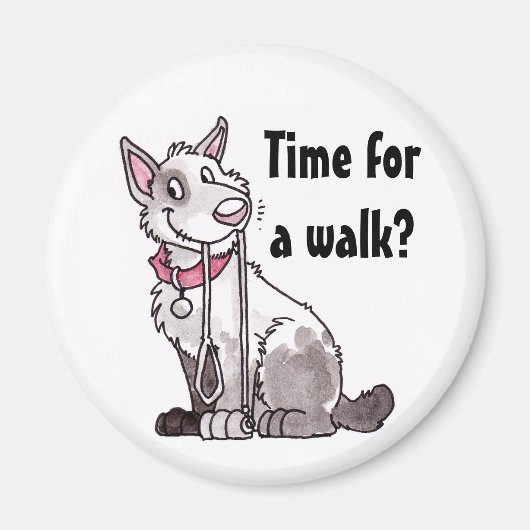 Il Est Temps De Marcher ? Aimant de chien (Devant)