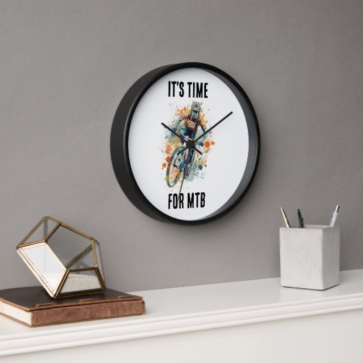 Il est temps pour MTB - horloge murale (Bureau)
