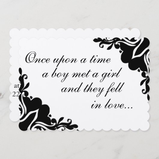 Il était une fois... Faire-part de mariage (Devant / Derrière)