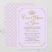 Il était une fois Gold Princess Invitation anniver (Devant / Derrière)