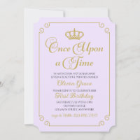 Il était une fois Gold Princess Invitation anniver