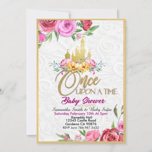 Il était une fois Princesse Baby shower invitation (Devant)