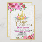 Il était une fois Princesse Baby shower invitation (Devant / Derrière)