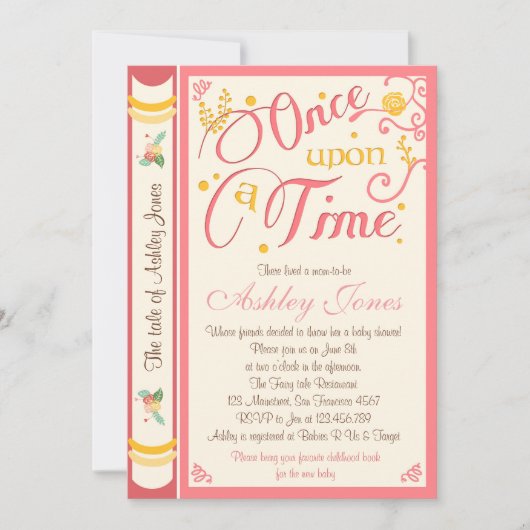 Il Était Une Fois Un Baby shower Invitation Conte  (Devant)