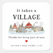 Il faut un Merci de village Étiquettes de bougies (Devant)