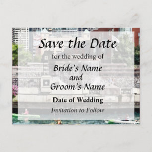 IL - Kajakvaren op de Chicago River Save the Date Aankondigingskaart