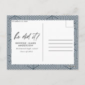 Il l'a fait bleu moderne carte postale (Dos)