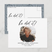 Il l'a fait bleu moderne carte postale (Devant / Derrière)