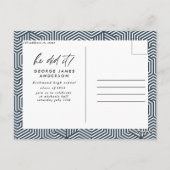 Il l'a fait bleu moderne carte postale (Dos)