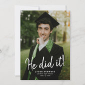 Il L'A Fait ! Diplôme Photo Invitation (Devant)