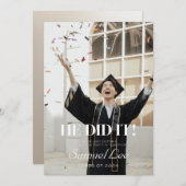 IL L'A FAIT DIPLÔMÉE FÊTE INVITATION (Devant / Derrière)