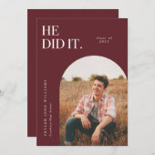 Il L'A Fait Faire-part De Diplôme De Red Arch (Devant / Derrière)