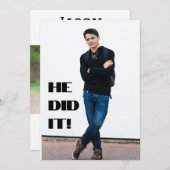 Il L'A Fait ! Faire-part d'obtention d'une licence (Devant / Derrière)