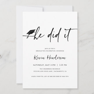 Il L'A Fait Graduation Invitation