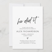 Il L'A Fait Graduation Photo Invitation (Devant)