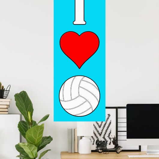 Il-liefhebber/hartvolleybal elk kleurenverticaal P Poster (Thuiskantoor)