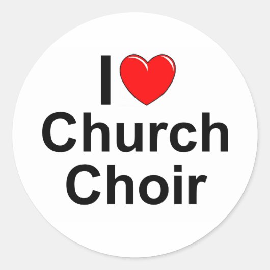 Il Love (Heart) Church Choir Ronde Sticker (Voorkant)