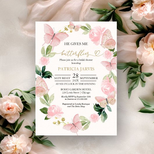 Il Me Donne Des Papillons Invitation à une Fête de