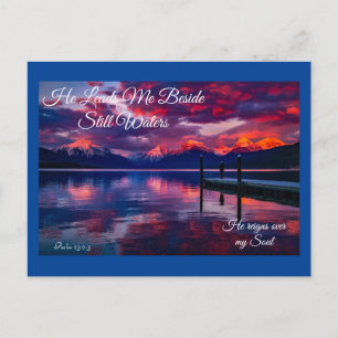 Il me mène au bord des eaux calmes Carte postale v