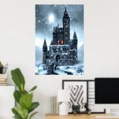 Il neige au château | AI Art Poster (Bureau à domicile)