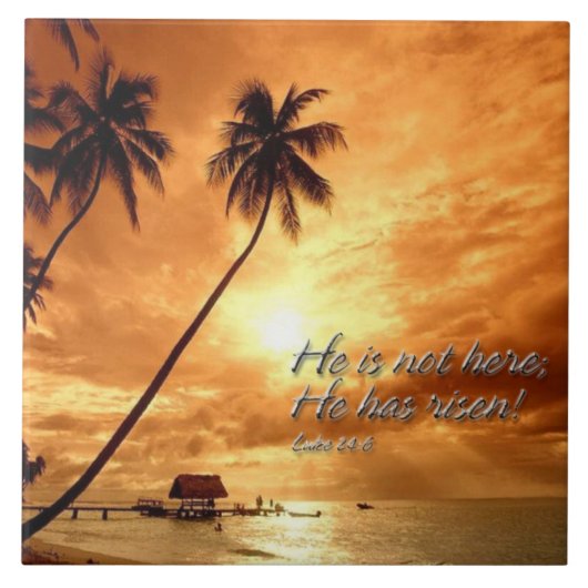 Il n'est pas là, il s'est levé ! Luc 24:6 Carreaux (Devant)