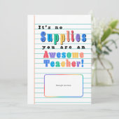 Il n'y a pas de fournitures Enseignant Carte d'App (Debout devant)