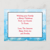 Il n'y a pas d'endroit comme Gnome, carte de Noël (Dos)