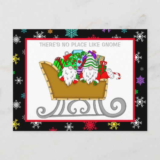 Il n'y a pas d'endroit comme Gnome, carte de Noël (Devant)