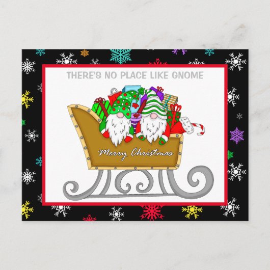 Il n'y a pas d'endroit comme Gnome, carte de Noël (Devant)