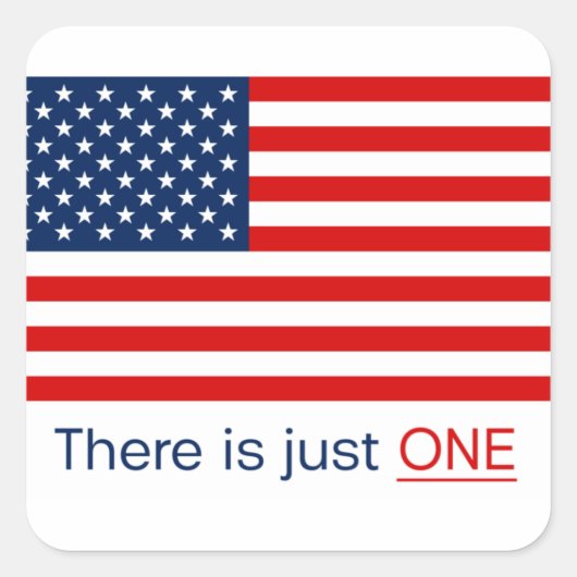 Il n'y a qu'un drapeau américain. Sticker carré (Devant)