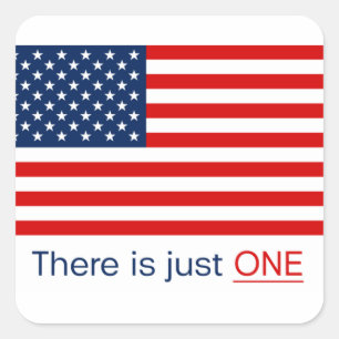 Il n'y a qu'un drapeau américain. Sticker carré