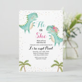 Il ou elle Dinosaure Genre Reveillez Invitation (Debout devant)