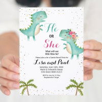 Il ou elle Dinosaure Genre Reveillez Invitation