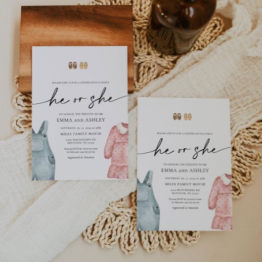 Il ou elle habille Genre Reveillez Invitation