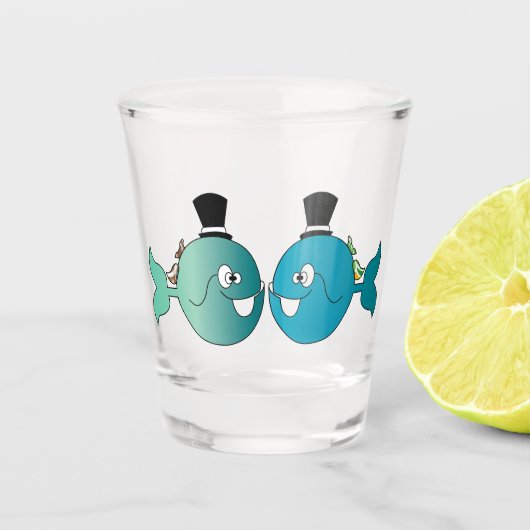 Il pesce che amava l'uccellino shot glas (Voorkant)