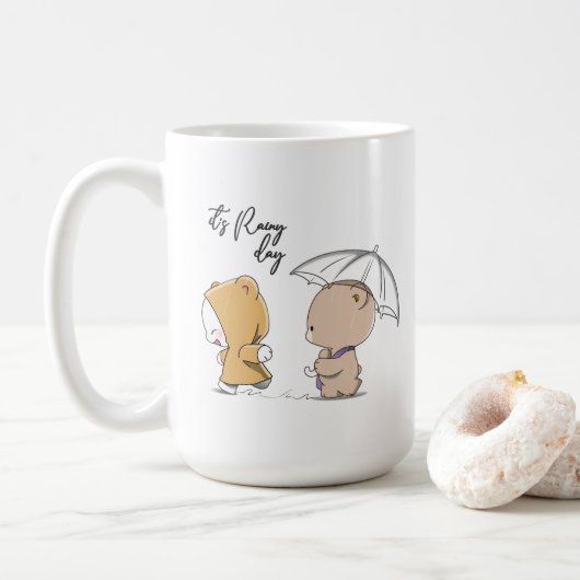 Il pleut jour | Mug classique 15# (Avec donut)