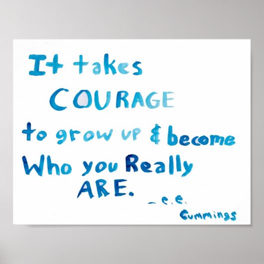 Il prend courage e. e. cummings Poster d'art Impri (Devant)
