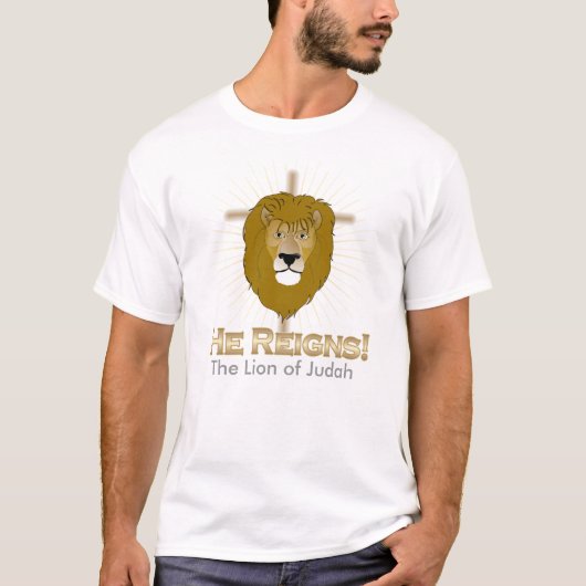 Il règne, le lion du T-SHIRT de Judah (Devant)