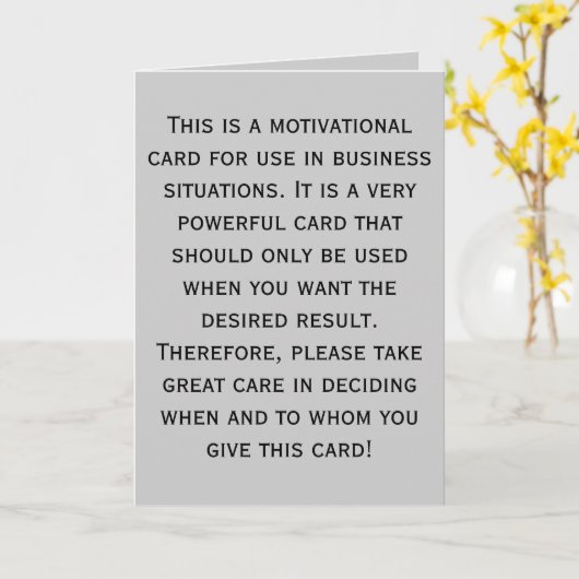 Il s'agit d'une carte de motivation à utiliser dan (Fleur jaune)